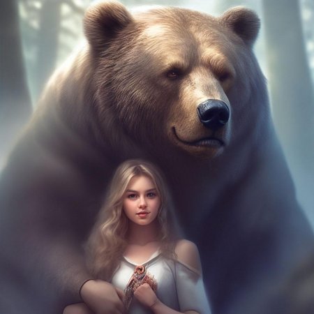 Медведь и девушка