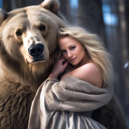 Медведь и девушка