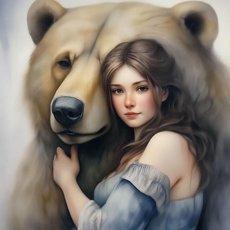 Медведь и девушка