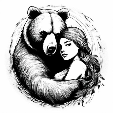 Эскиз тату медведь