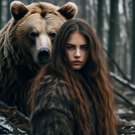 Медведь и девушка