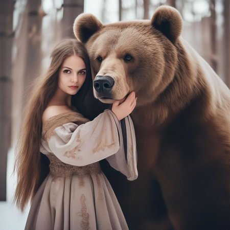 Медведь и женщина