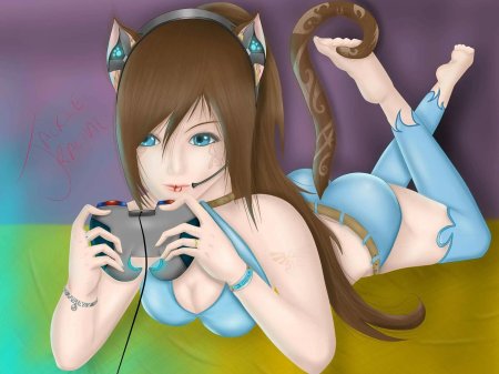 Аниме девушка геймер