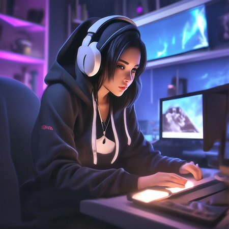 Девушка геймер арт