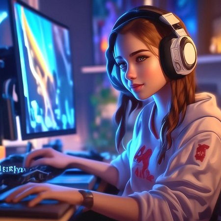 Аниме девушка геймер