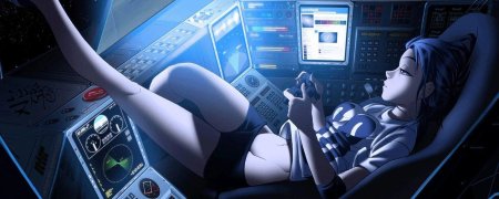Девушка на космическом корабле