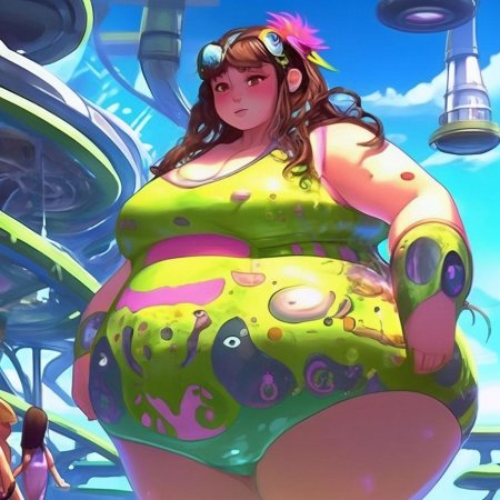 Толстая аниме девушка