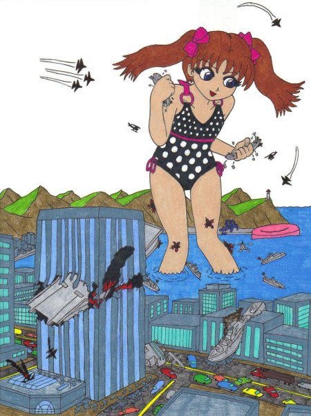 Великанша ест людей