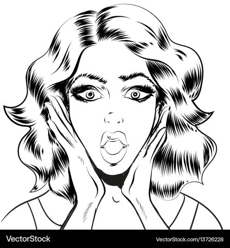 Удивленная девушка рисунок