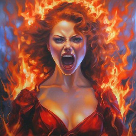 Злая девушка рисунок