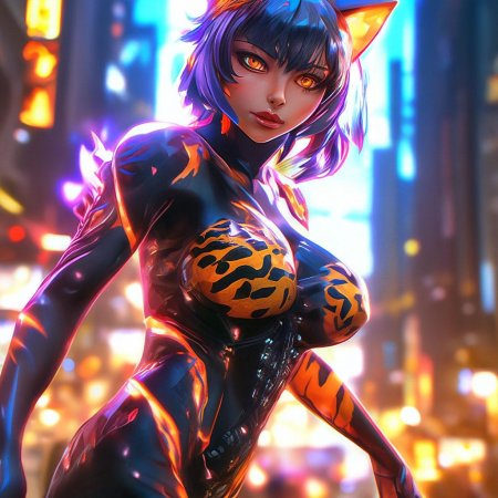 Девушка кошка