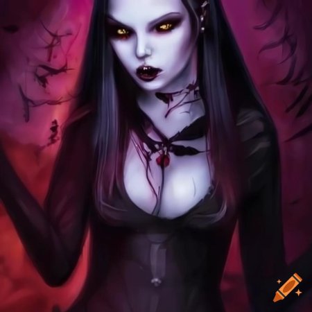 Красивая девушка вампир