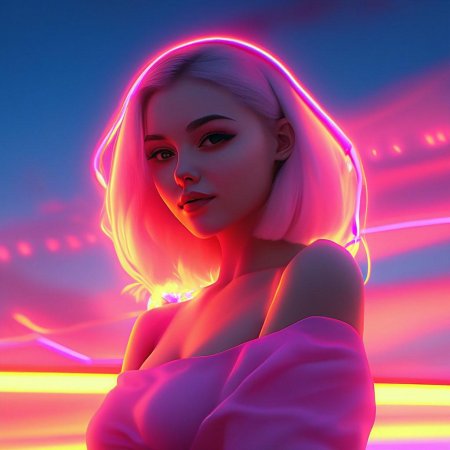 Неон девушка
