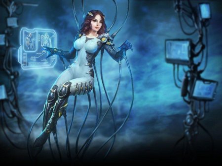Девушка киборг арт