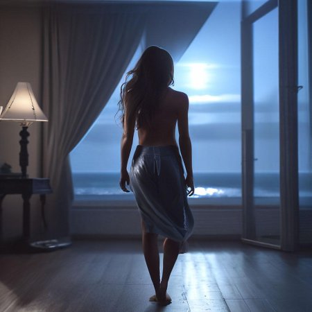 Со спины девушка