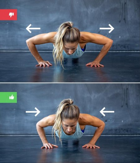 Правильная техника отжиманий от пола для девушек