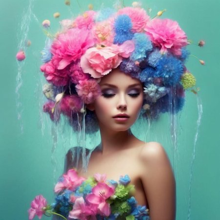 Девушка цветами