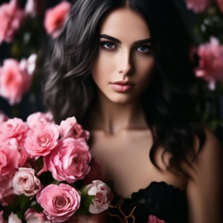 Красивая девушка с цветами