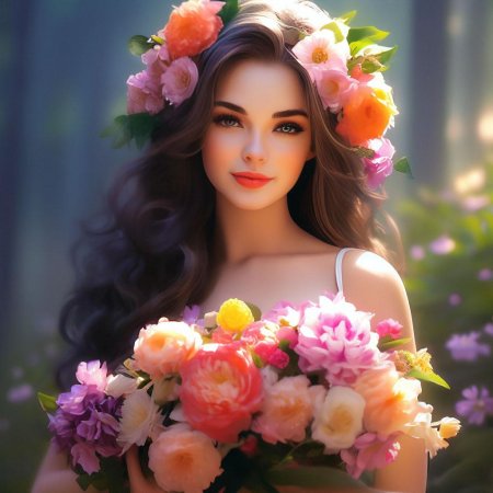 Девушка в цветах