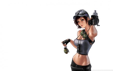 Девушка с оружием арт