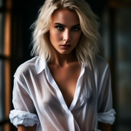 Блондинка в белой рубашке