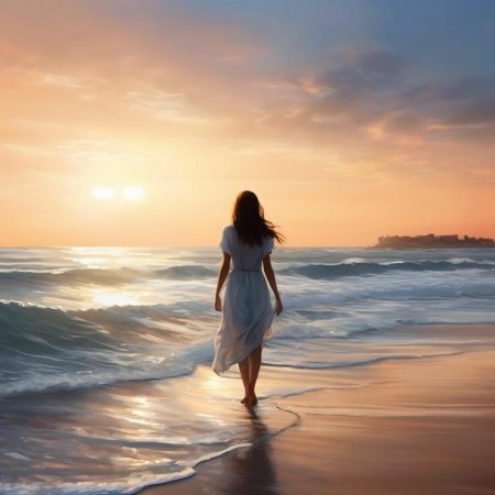 Девушка на фоне моря