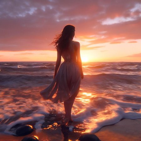 Девушка на берегу моря