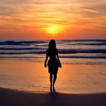 Закат девушка