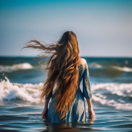 Девушка в море