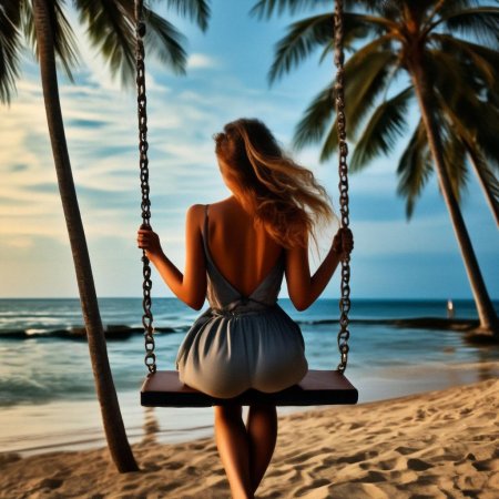 Девушка на качелях