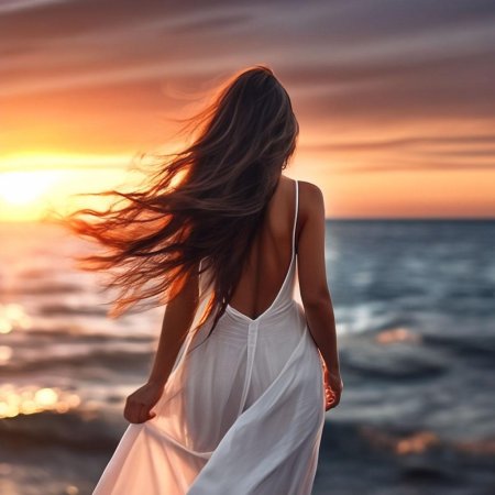 Красивая девушка спиной