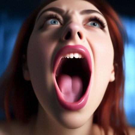 Девушка с открытым ртом