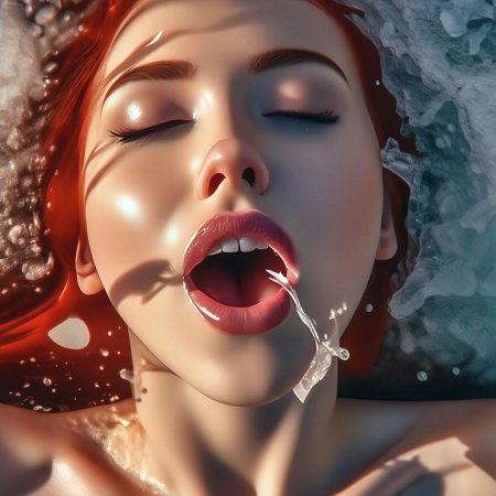 Открыла рот высунула язык