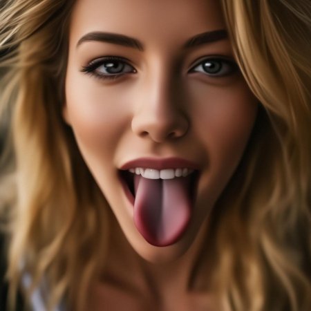 Девушки показывают язык