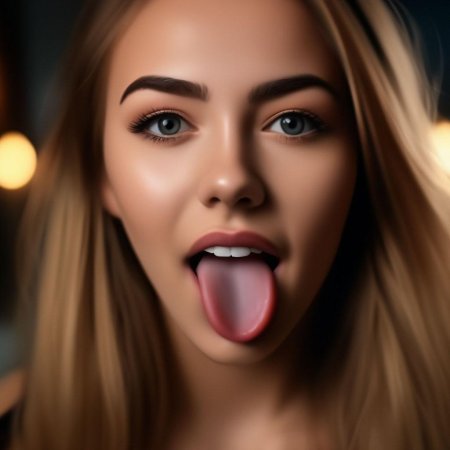 Красивые девушки с языком