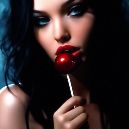 Девушка и чупа чупс