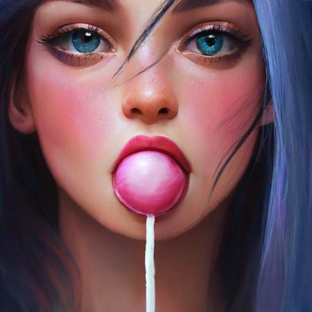 Девушка сосет чупа чупс