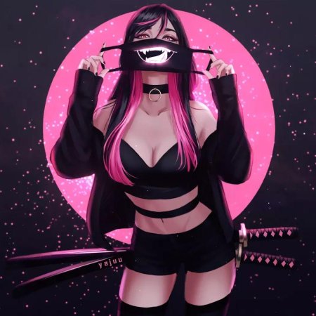 Аниме девушка в маске