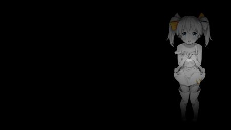 Аниме тян на черном фоне