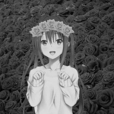 Аниме девушка с розой