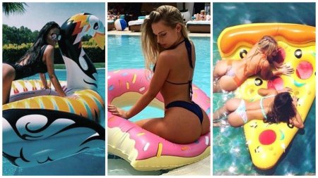 Девушка на надувном круге