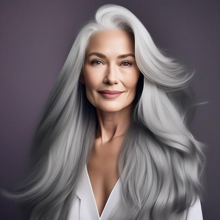 Женщина с седыми волосами