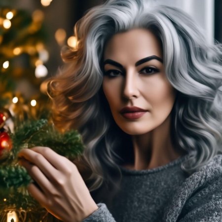 Woman with gray hair