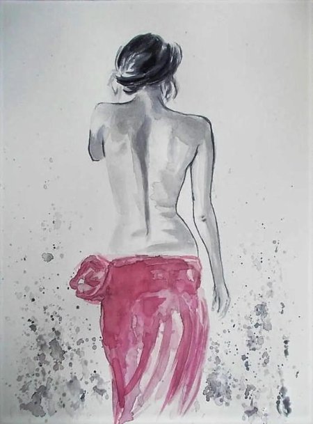 Фигуры девушек акварель