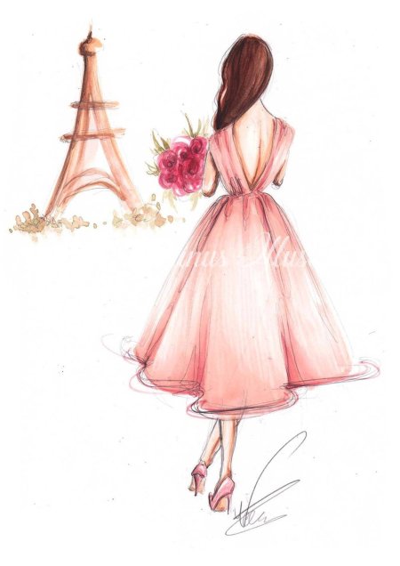 Платье рисунок