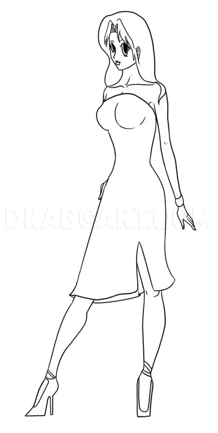 Рисунок женщины в полный рост