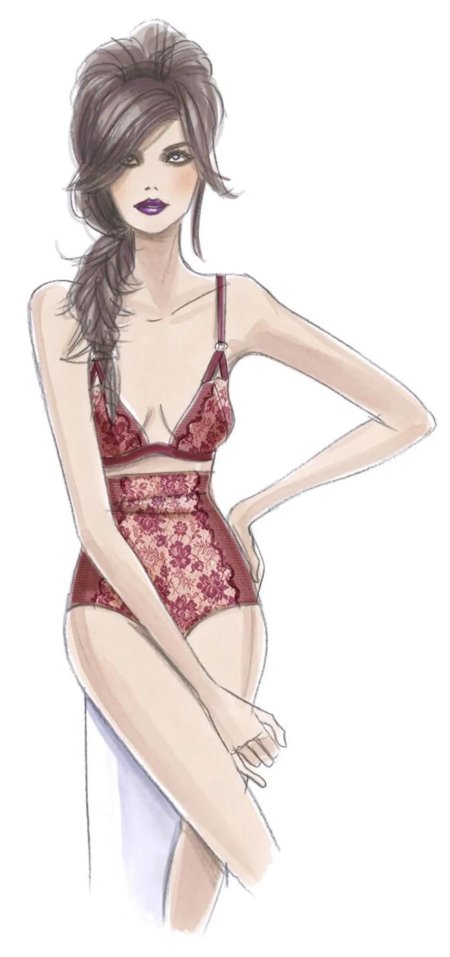 Девушка в белье рисунок