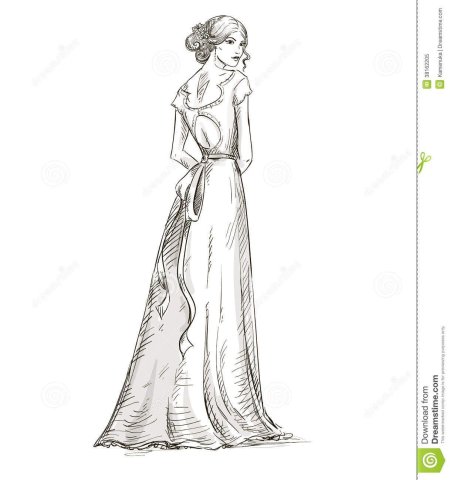 Свадебное платье рисунок