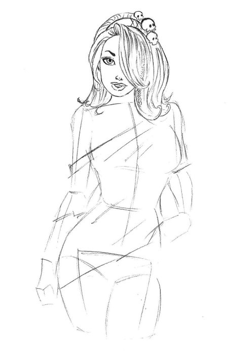 Рисунки девушек карандашом