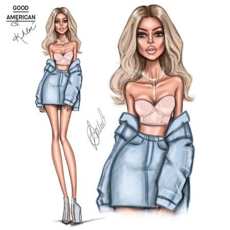 Эскиз модели девушки